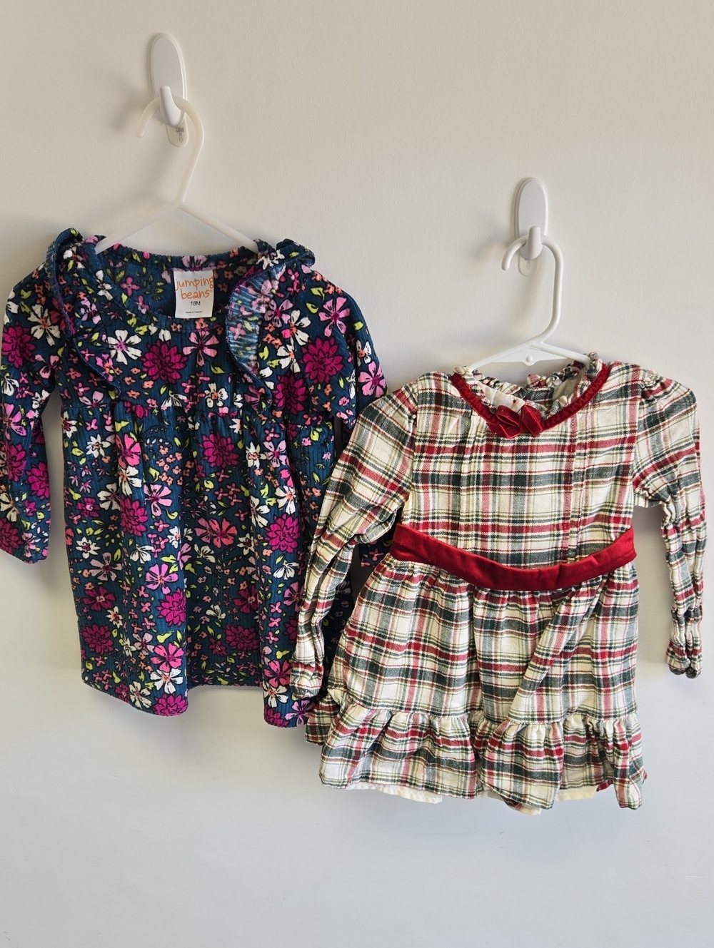 jumping beans Navy Floral Baby Dress And Plaid Tommy Bahama Dress